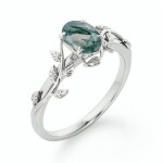 LUNICA Stříbrný prsten MECHOVÝ ACHÁT Velikost prstenu: 5 (EU: 49-50) 0683_5