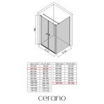 CERANO - Sprchový kout Antelo L - L/P - 6 mm - černá matná, transparentní sklo - 80x100 - otočný CER-666457