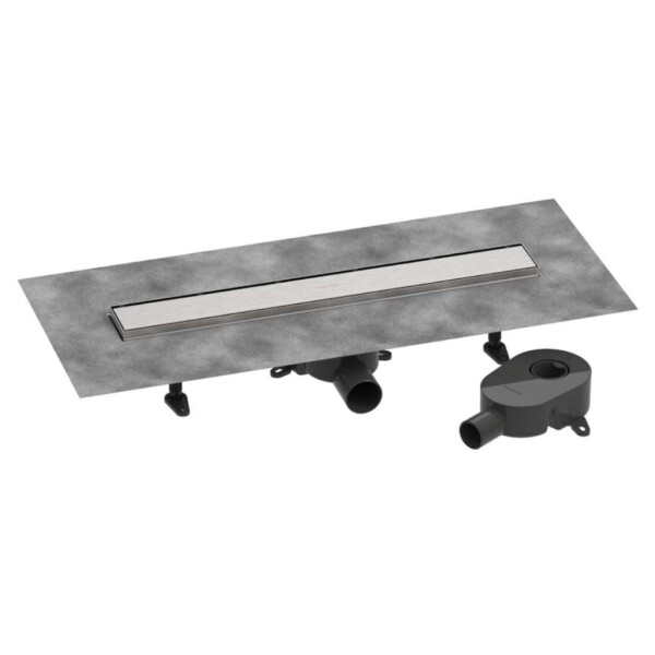 HANSGROHE - RainDrain Go Sprchový žlab 60 cm s oboustranným roštem, pro vložení dlažby, kartáčovaná nerezová ocel 56271800