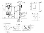 GROHE - Uniset Set předstěnové instalace, klozetu a sedátka Subway 2.0, DirectFlush, SoftClose, CeramicPlus a tlačítka Skate Cosmo, chrom 38643SET-KI