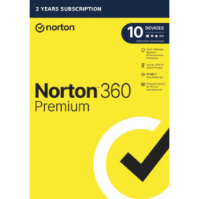 NORTON 360 PREMIUM 75GB +VPN 1 uživatel pro 10 zařízení na 2 roky ESD 1+1 (50%) EDF_471061