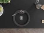 MEXEN/S - Diego granitový dřez 1-miska včetně baterie Flora, černá kropenatá 6512-76-670401-08