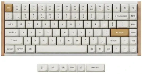 Keychron K2H Double-Rail Magnetic Nebula bílá / Herní bezdrátová klávesnice / Hall Effect / BT / USB (K2H-Q1)