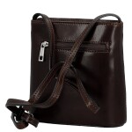 Luxusní dámská kožená crossbody kabelka Katija, tmavě hnědá