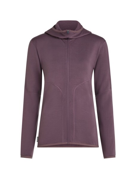 ICEBREAKER Wmns Merino 560 Realfleece Elemental II LS Zip Hood, Grey Plum (vzorek) velikost: S