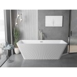 MEXEN/S - Tava volně stojící vana reliéf 170 x 75, bílá, sifon a přepad nikl kartáčovaný 52851707500-97