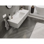 MEXEN/S - Rivel koupelnová skříňka 120 cm s umyvadlem Otis, 1 šuplík, reliéf , šedá mat/bílá mat 91A20-12023-1-BF62-W18M01