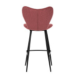 Židle barová, červená látka, černá podnož