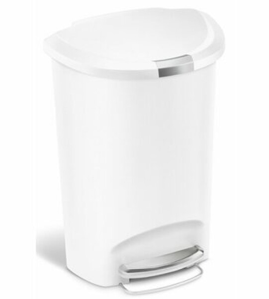 Simplehuman Pedálový odpadkový koš – 50 l / půlkulatý/ plast/ bílý (CW1356)