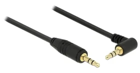DeLock 83760 černá / Audio kabel / 3.5 mm Jack samec - samec / úhlový konektor / 5 m (83760)