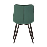 Jídelní židle, potah v zeleném sametu, kovové podnoží v černé práškové barvě