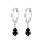 Stříbrné náušnice Swarovski Elements Dióna, stříbro 925/1000, Černá