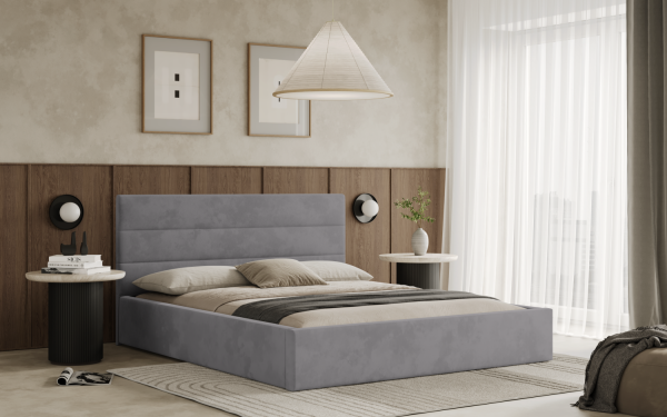 FRONTI Postel LIVO 120x200 světlešedá s úložným prostorem