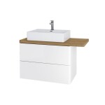MEREO - Siena, koupelnová skříňka s umyvadlem z litého mramoru 61 cm, bílá lesk CN410M