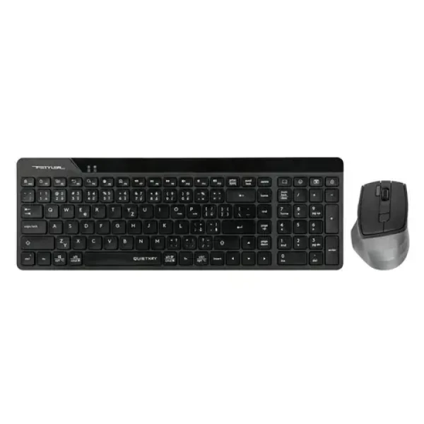 A4tech FG2400 Air2 černá / set bezdrátová klávesnice + myši / CZ layout / USB nano přijímač 2.4GHz (FG2400AIR2-BK)