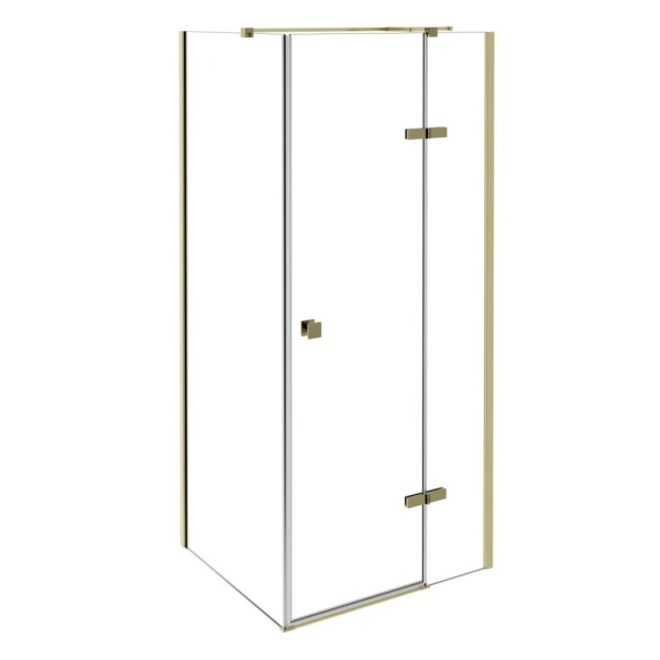 BESCO - Čtvercový sprchový kout PIXA GOLD - Rozměr A - 90, Rozměr B - 90, Směr zavírání - Pravé (DX) BCPIXA90CTVEPG
