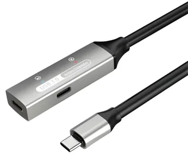 PremiumCord USB-C repeater 30m / Prodlužovací kabel / Male-Female / 5Gbps / Aluminium (8592220027247)