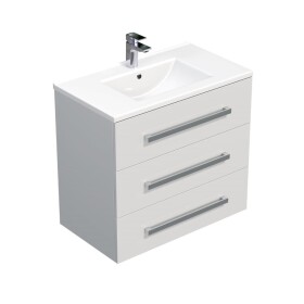 Koupelnová skříňka s umyvadlem SAT Cube Way 80x76,5x46 cm bílá lesk CUBE46803BIMOD CUBE46803BIMOD