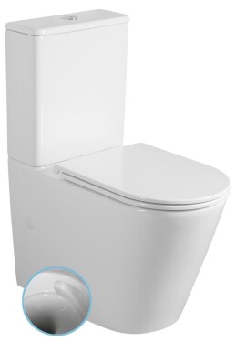 SAPHO - AVIS WC kombi, Vortex Rimless, spodní/zadní odpad, bílá PC106V