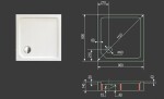 Aquatek - SMC MAXI 80x80 sprchová vanička z tvrzeného polymeru čtvercová SMAXI80CTV