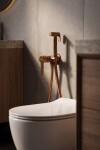 SAPHO - ICONIC podomítková bidetová baterie se Stop sprškou, kulatá, měď mat AF040PG