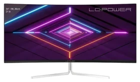 34" LC-Power LC-M34-UWQHD-100-C-V3 bílá / Monitor / VA / 1500R / 3440x1440 / 21:9 / 100Hz / DP+HDMI (LC-M34-UWQHD-100-C-V3)