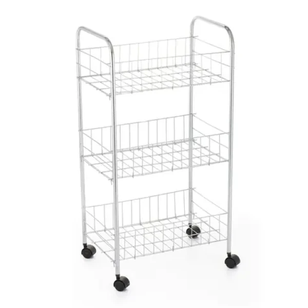 MSV TROLLEY pojízdný regál 3 police chromovaná ocel / 68 cm (3700281102796)