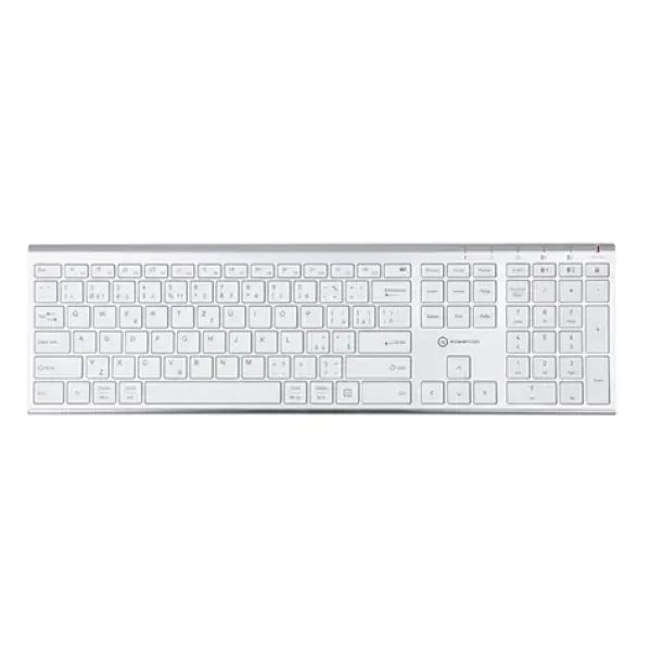Powerton UltraSlim CZ stříbrná / bezdrátová klávesnice / 2.4 GHz / Bluetooth / CZ layout (YCWPBT01SD00)