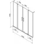 MEXEN/S - Velar L Duo dvoukřídlá posuvná vanová zástěna 150 x 150, transparent, bílá 896-150-003-02-20