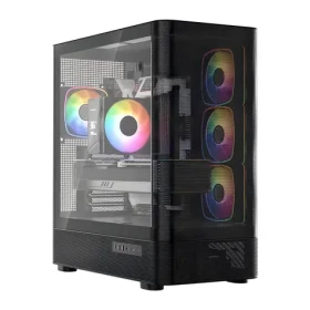MODECOM Volcano AQ300 ARGB černá / Skříň / ATX / tvrzené sklo / ARGB podsvícení / 1x USB-C 3.2 / 2x USB 3.0 (MC-A-AQ300-4FA-B)