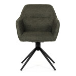 Židle jídelní a konferenční, zelená látka, černé kovové nohy, otočný mechanismus
