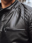 Černá pánská kožená bunda Dstreet TX4228 Velikost: