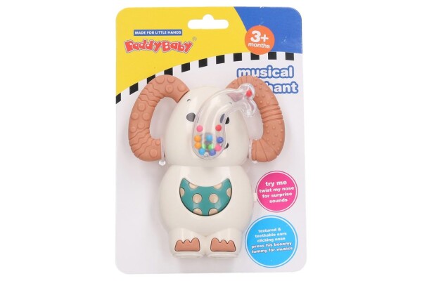 Chrastítko slon s efekty 12cm, Wiky, W049224