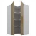 Horní rohová skříňka Lara 60x60 GN-108 2F (90°) Barva korpusu: Bílá, Barva dvířek: Šedý lesk