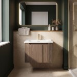 REA - Koupelnová skříňka s umyvadlem Rivo DB86-60L-1 Dark 60cm REA-M0604
