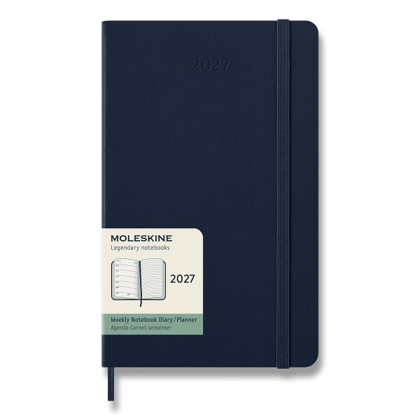Diář MOLESKINE 2027 týdenní tvrdý modrý L