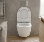 Erga Lily, závěsná WC mísa s funkcí bidetu + toaletní sedátko, bílá lesklá, ERG-V03-LILY-RIM-BID-WH