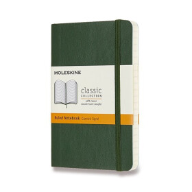 Zápisník Moleskine - měkké desky, S, linkovaný - tm. zelený