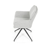 Židle jídelní, krémová látka, noha černý kov, otočný mechanismus 360°