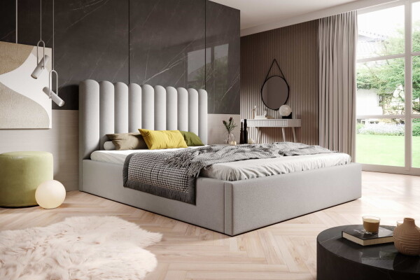 FRONTI Postel MODEL 13 200x200 světlešedá - MAGIC VELVET 2240