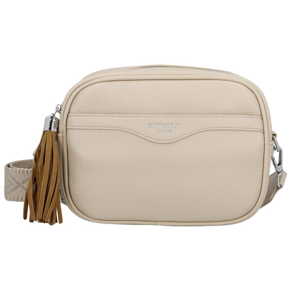 Stylová dámská koženková crossbody kabelka Erina, tmavě béžová