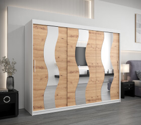 Šatní skříň Abi Se Barva korpusu: Bílá, Rozměry: 250 cm, Dveře: Dub artisan