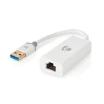 Nedis adaptér USB-A - RJ45 bílý / Adaptér / USB 3.2 Gen 1 / 1 Gbps / 0,20 m (CCBW61950WT02)
