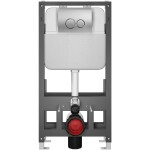 CERANO - Kompletní WC set Basic/Felci - bílá lesklá - WC tlačítko Dualo/Stříbrná - volně stojící - předstěnová instalace - 53x37 CER-8050BD86072
