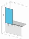 REA Vanová zástěna Lagos-1 Fix 80 černá REA-K4561