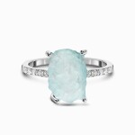 Royal Fashion stříbrný prsten GU-DR15554R-SILVER-AQUAMARINE-TOPAZ Velikost: 8 (EU: 57-58)