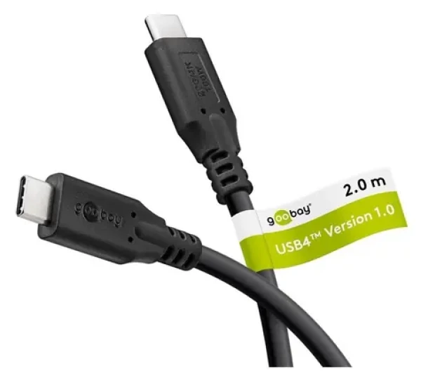 Goobay USB-C černá / Datový kabel / USB4 / Power Delivery 100 W / 20 Gb/s / 2 m (74197)