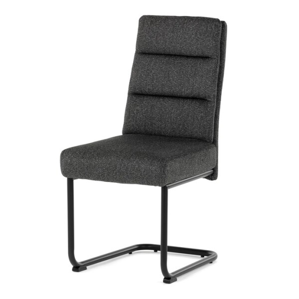 Židle jídelní, taštičkové pružiny v sedáku, madlo na opěráku, tmavě šedá látka, černý kov