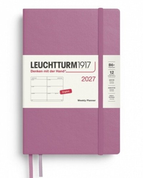 Týdenní plánovač Dusty Rose, Paperback B6+ 2027, anglicky