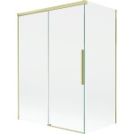MEXEN/S - Rox vanová zástěna 2-křídlová posuvná 120 + 70 x 150, transparent, zlatá kartáčovaná 8C9-120-070-55-00